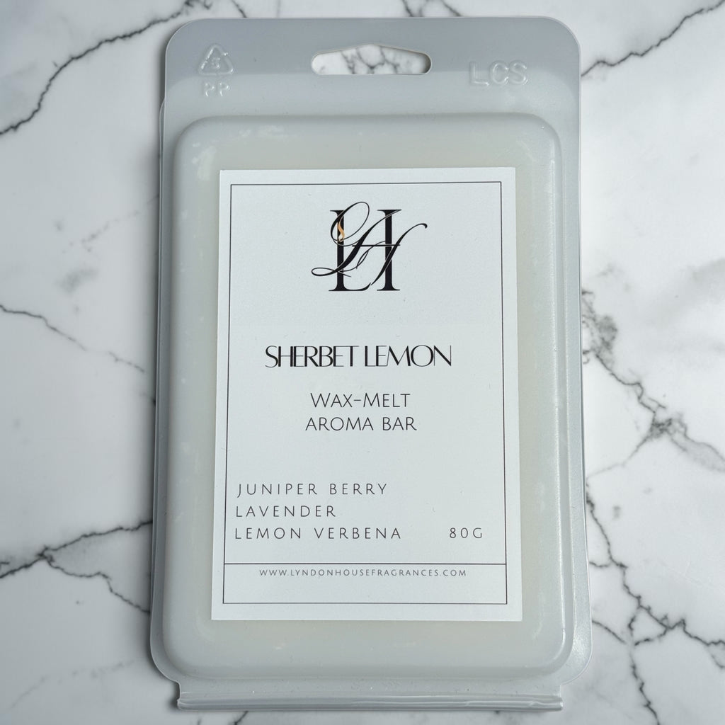 Wax Melt Aroma Bar 80g -Sherbet Lemon- Coconut & Rapeseed Wax