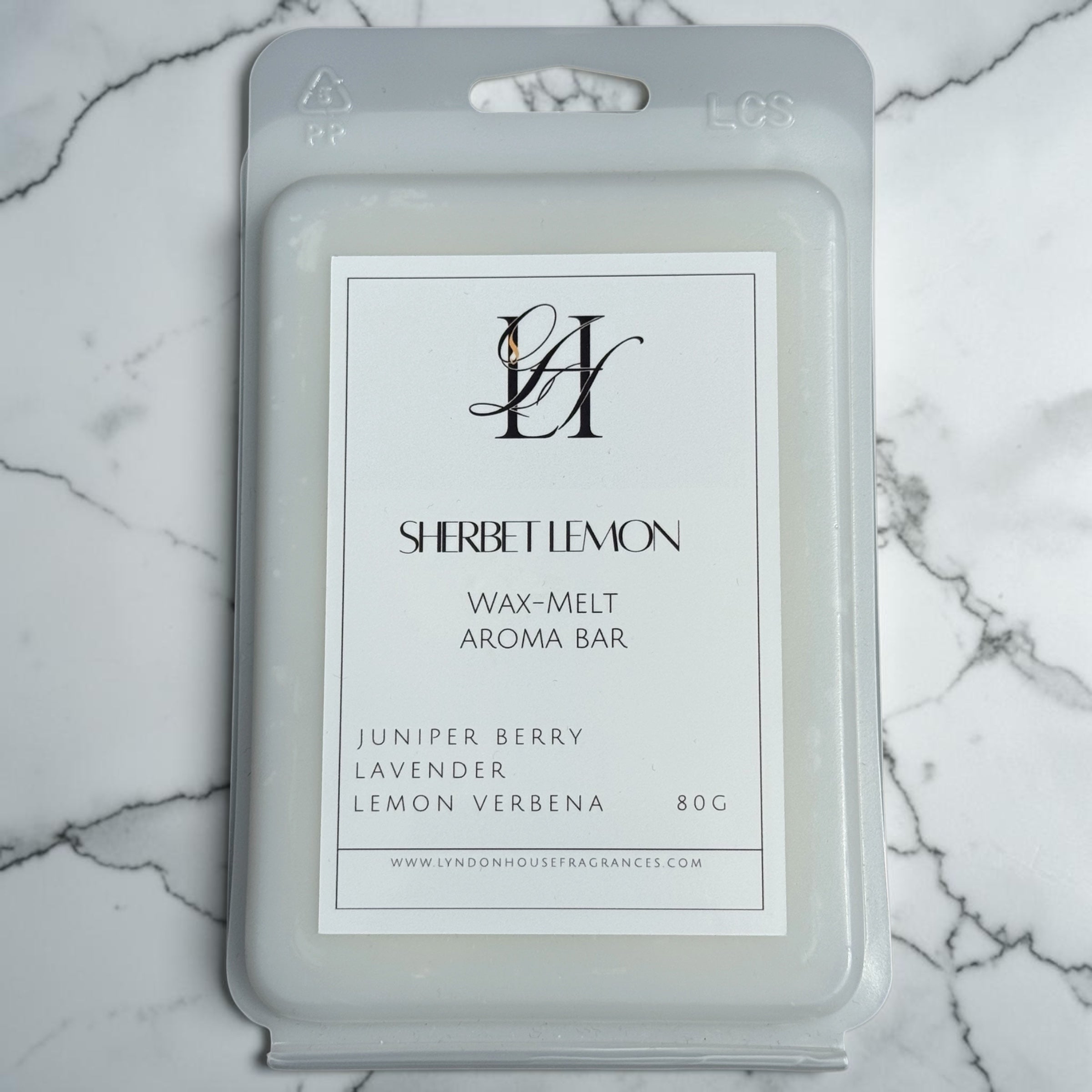 Wax Melt Aroma Bar 80g -Sherbet Lemon- Coconut & Rapeseed Wax
