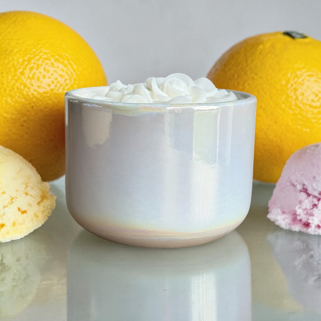 Wickless Candle in Ceramic Pearl Jar - Sherbet Lemon
